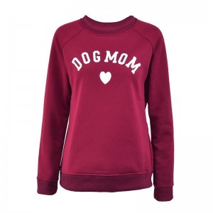 Dog Mom Women's Plus Velvet Fashionable Long Sleeve Casual Sweatshirt Printing Heart-shaped